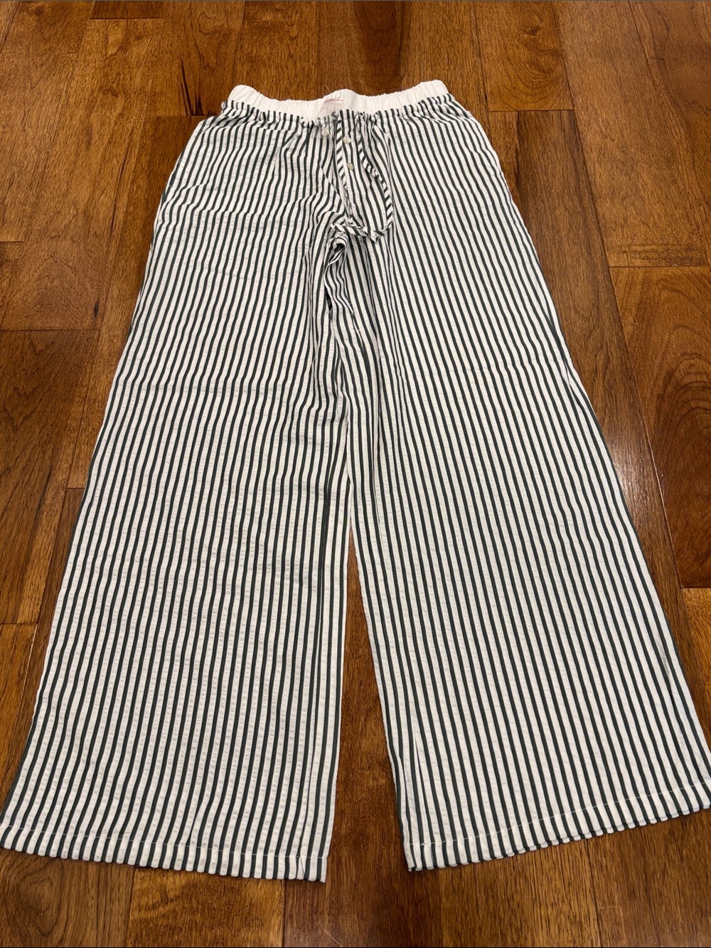 Sincerely Jules Green & White Striped Wide-Leg Pants NWOT